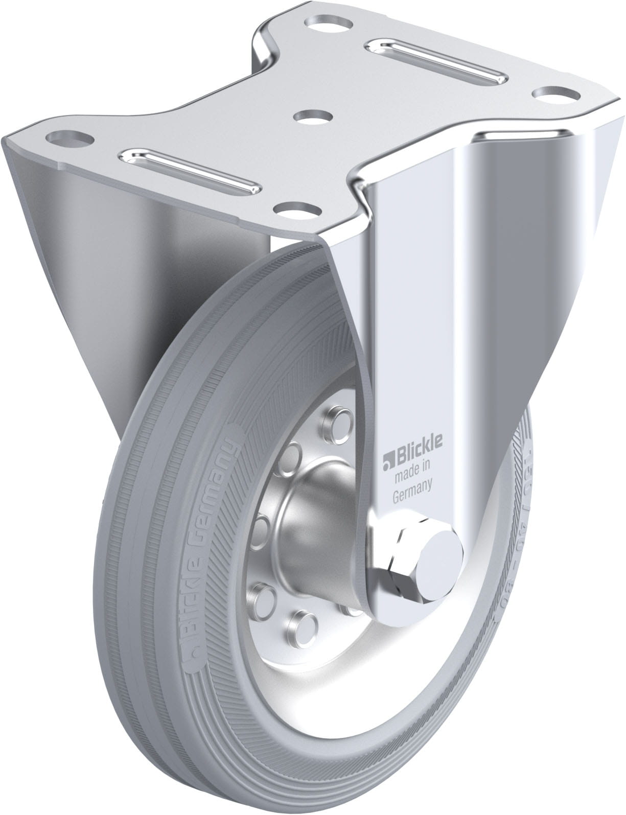 Bockrolle B-VE 150R-SG, Ø 150 mm, max. 135 kg, Stahlblech