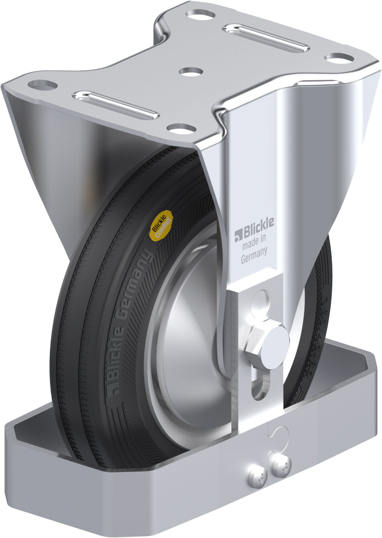 Bockrolle B-RD 162R-FA-FS, Ø 160 mm, max. 225 kg, Stahlblech