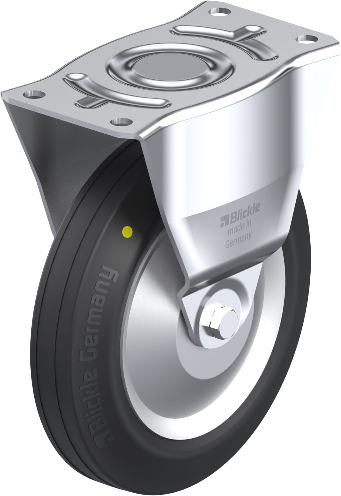 Bockrolle B-V 252R-EL-FA, Ø 250 mm, max. 295 kg, Stahlblech