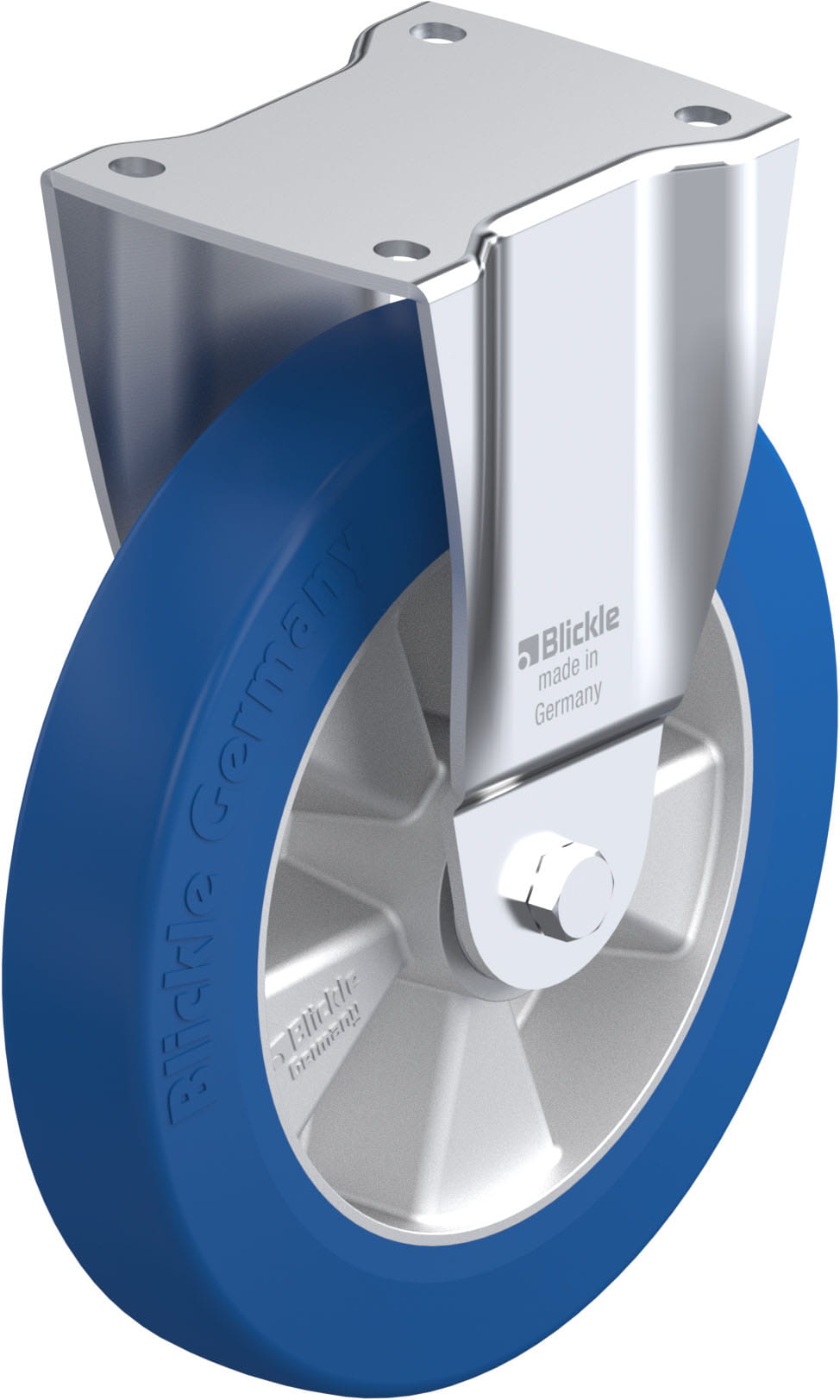 Bockrolle BH-ALBS 250K, Ø 250 mm, max. 850 kg, Aluminium-Druckguss