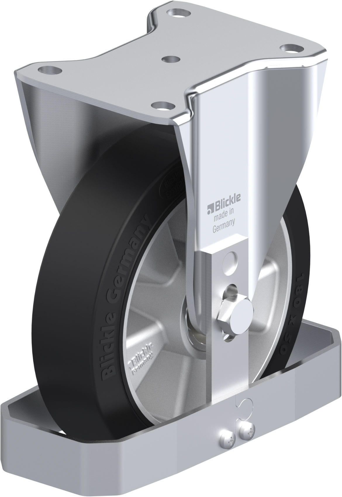 Bockrolle BH-ALEV 180K-FS, Ø 180 mm, max. 450 kg, Aluminium-Druckguss