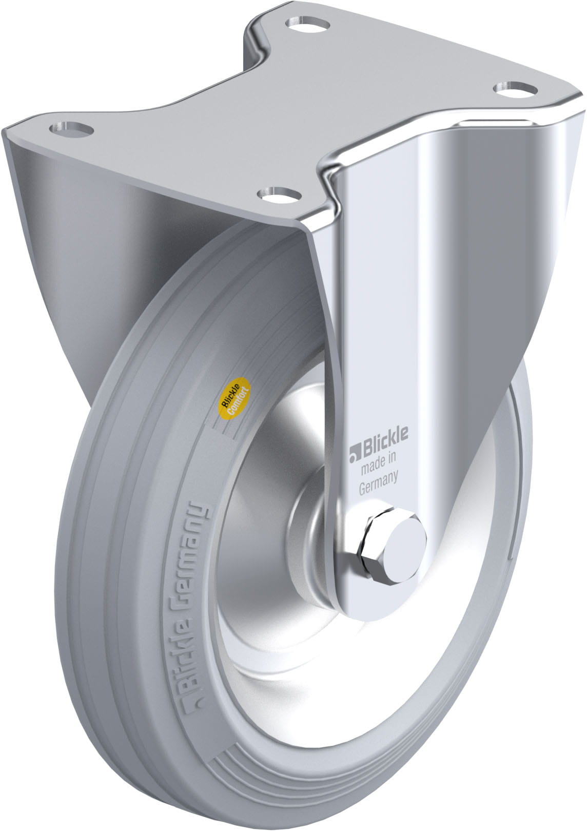Bockrolle B-RD 182R-VLI, Ø 180 mm, max. 300 kg, Stahlblech