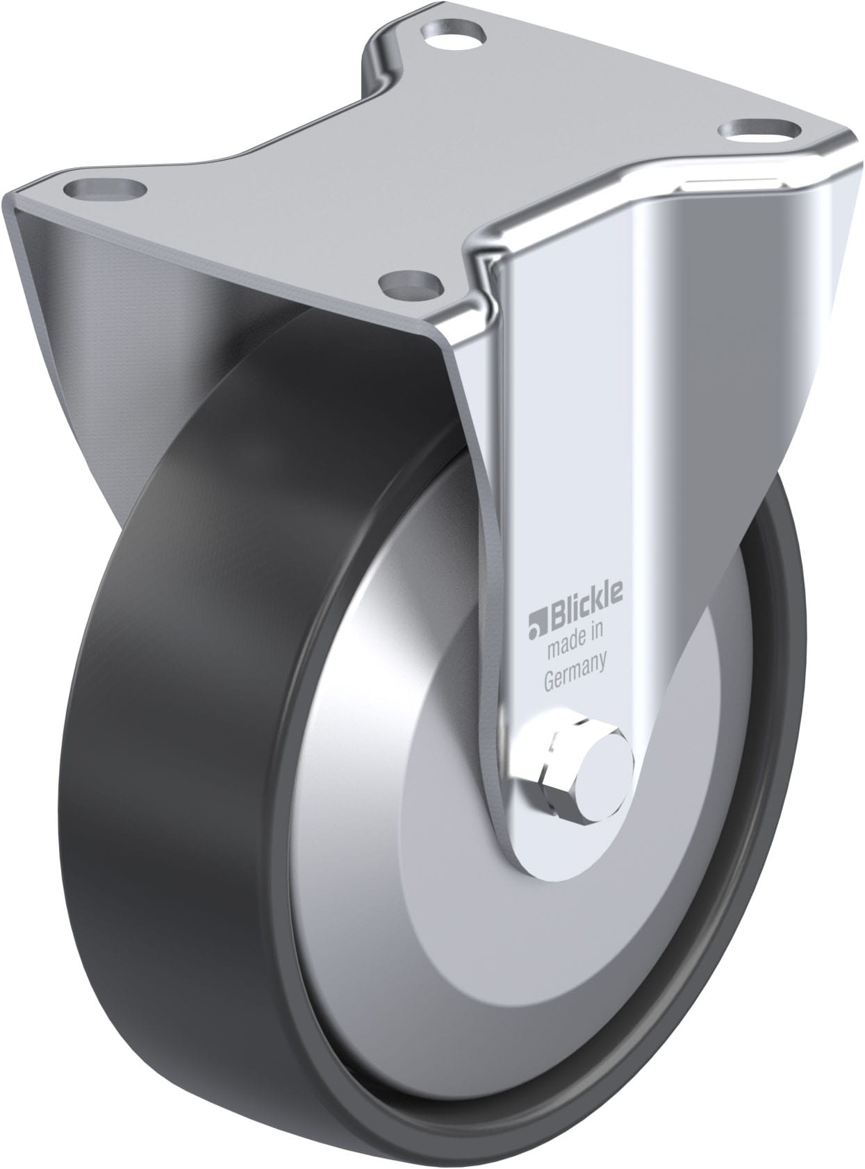 Bockrolle B-PP 125KA-EL-FA, Ø 125 mm, max. 200 kg, hochwertiges Polypropylen