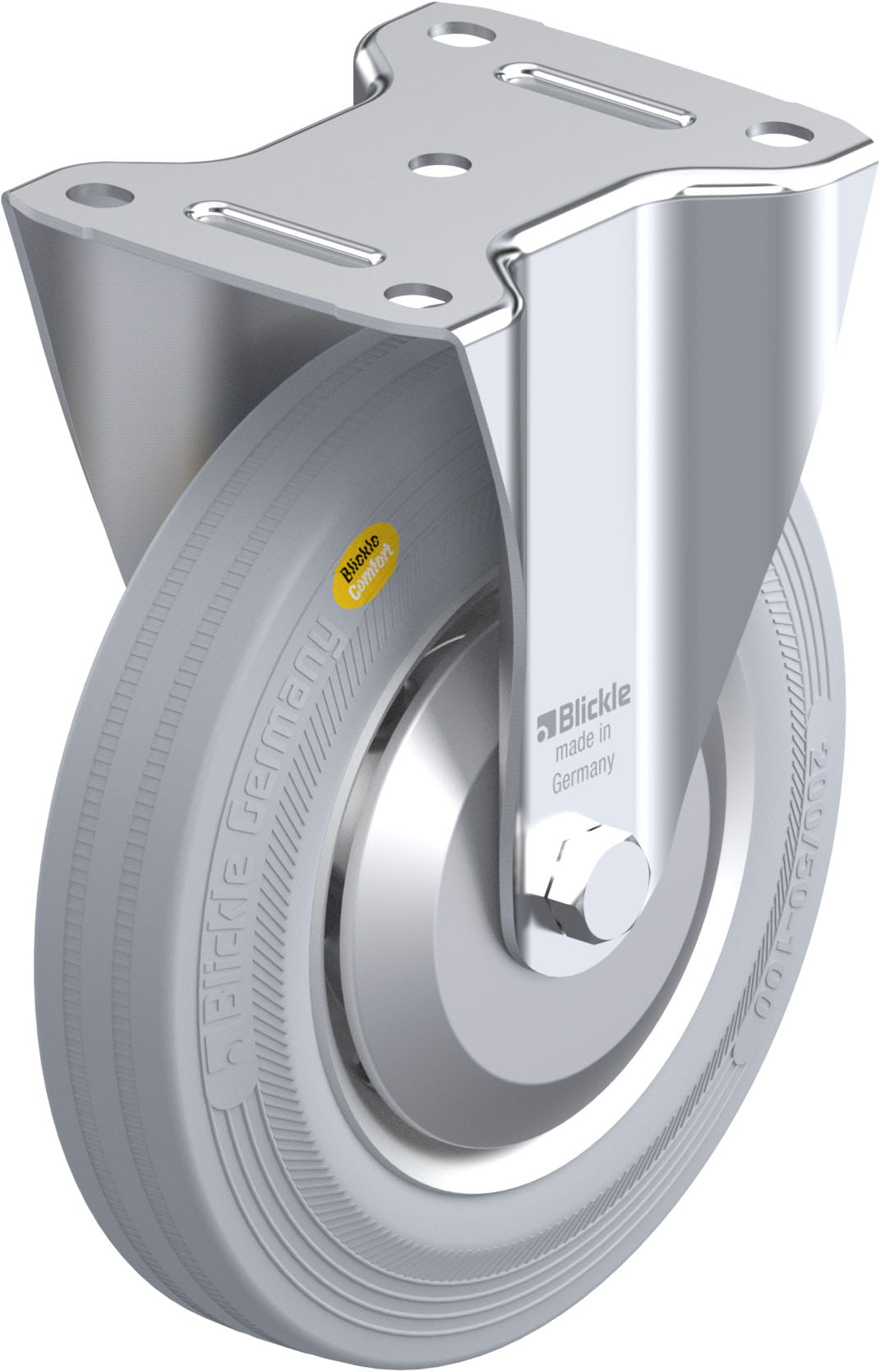Bockrolle B-RD 200K-VLI-FA, Ø 200 mm, max. 350 kg, Stahlblech