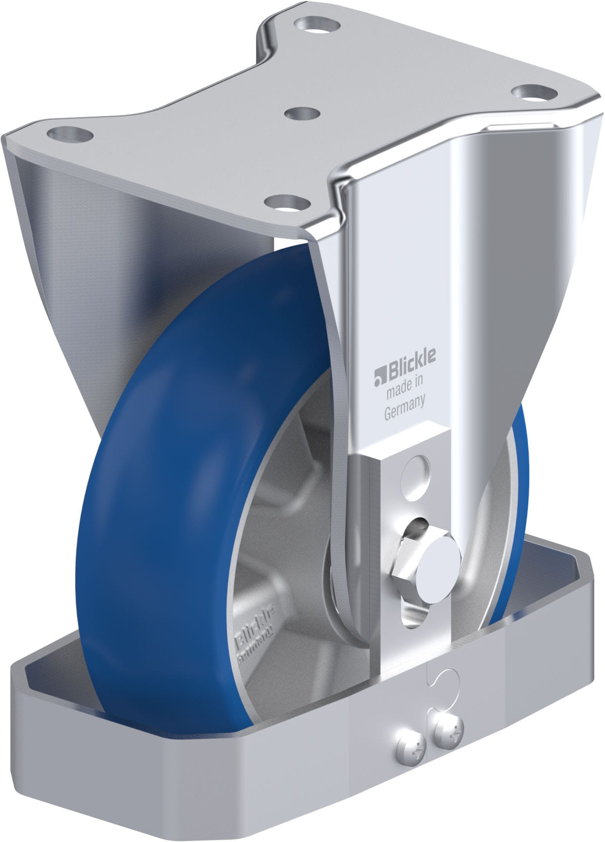 Bockrolle BH-ALBS 160K-CO-FS, Ø 160 mm, max. 580 kg, Aluminium-Druckguss