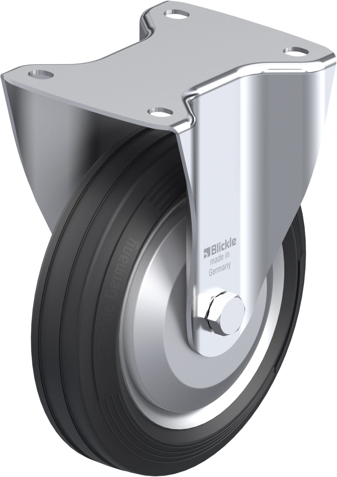 Bockrolle B-VE 180R-FA, Ø 180 mm, max. 170 kg, Stahlblech