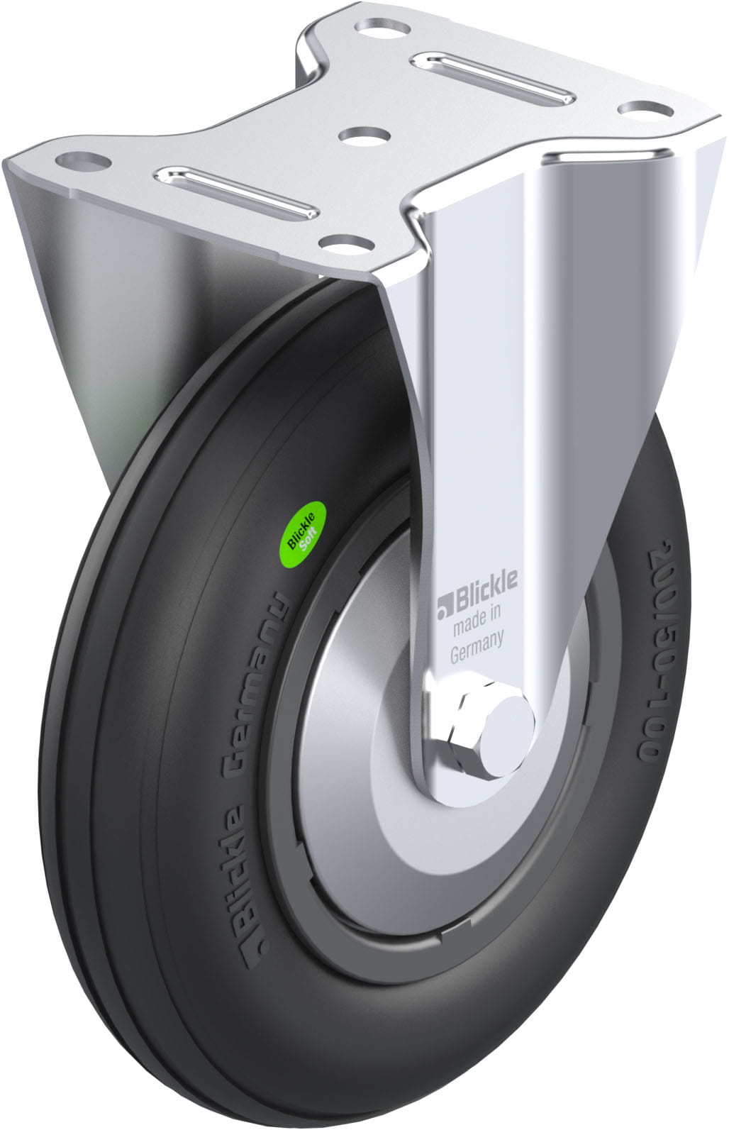 Bockrolle B-VWPP 200R-FA, Ø 200 mm, max. 100 kg, hochwertiges Polypropylen