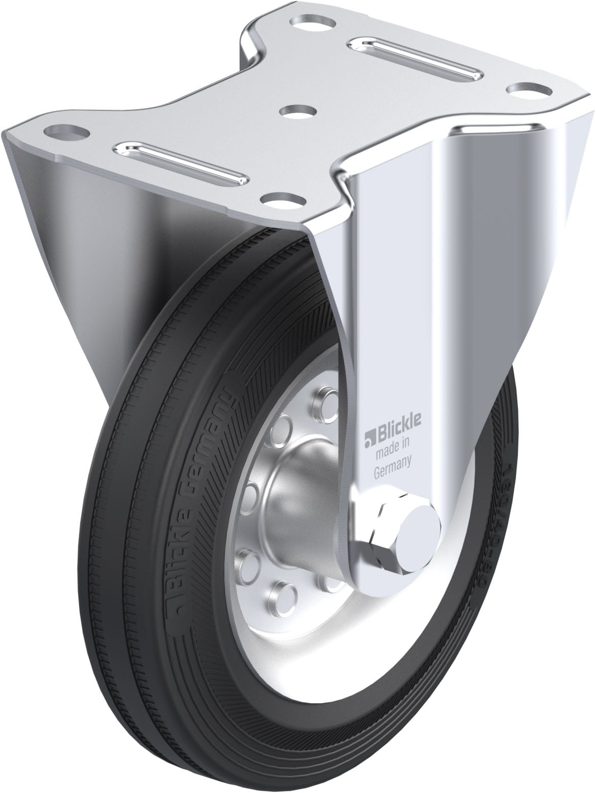Bockrolle B-VE 160R, Ø 160 mm, max. 135 kg, Stahlblech