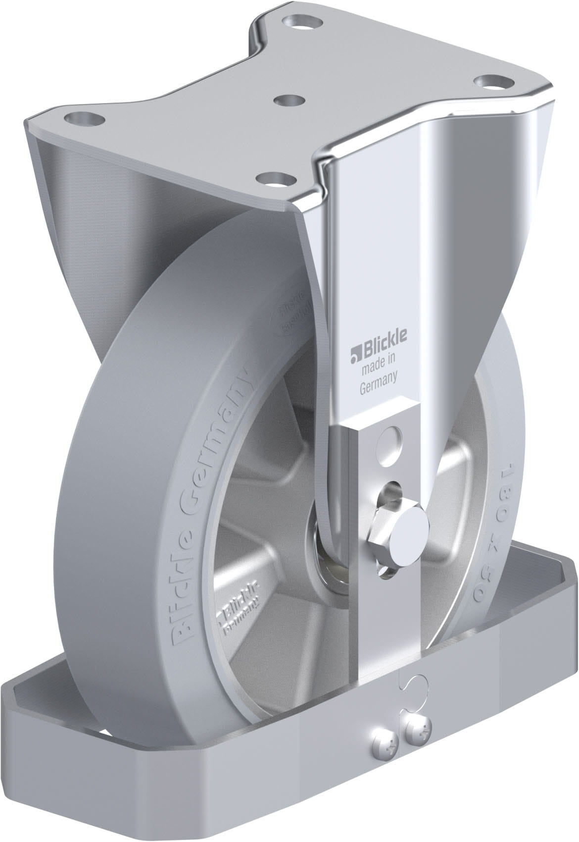 Bockrolle BH-ALEV 180K-SG-FS, Ø 180 mm, max. 450 kg, Aluminium-Druckguss