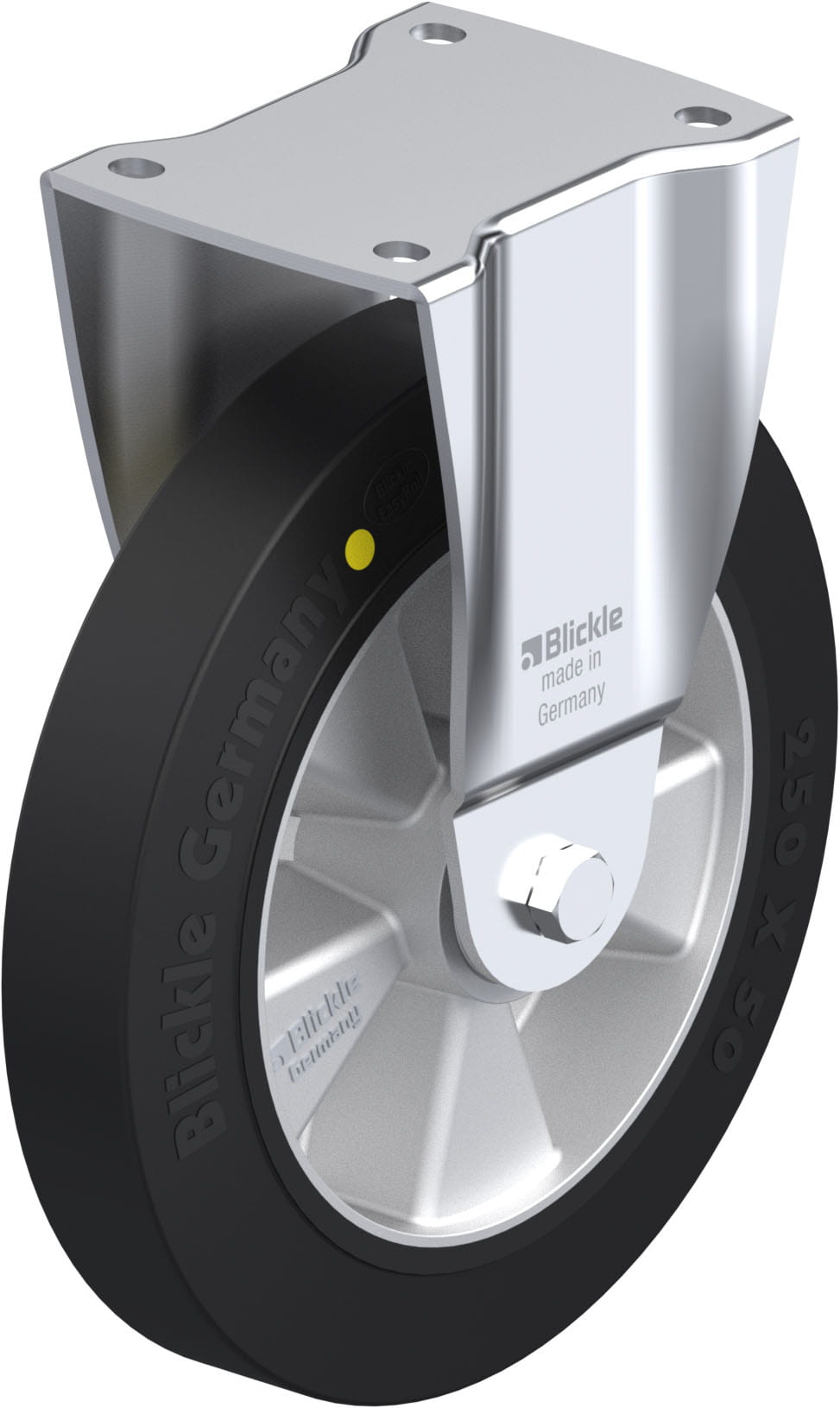 Bockrolle BH-ALEV 250K-EL, Ø 250 mm, max. 650 kg, Aluminium-Druckguss
