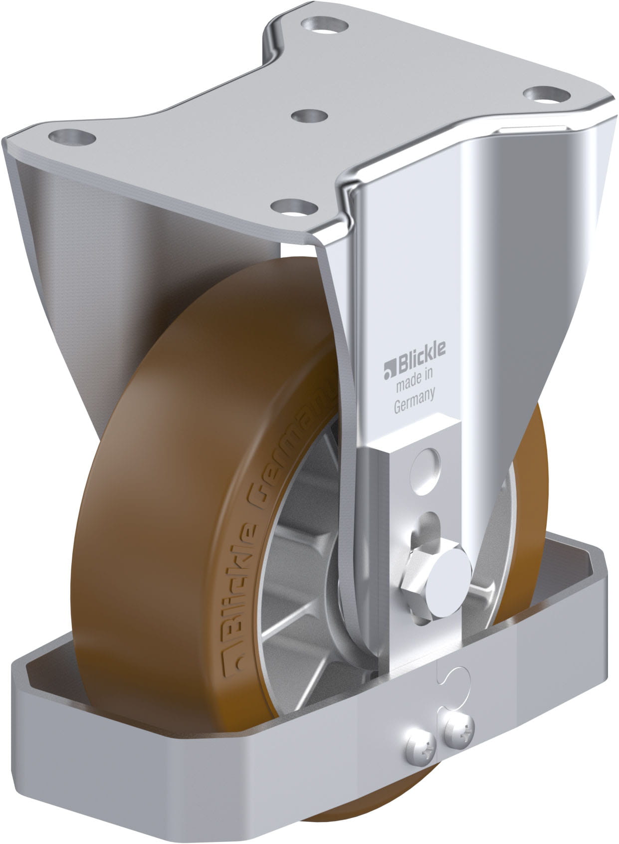 Bockrolle BH-ALB 152K-FS, Ø 150 mm, max. 900 kg, Aluminium-Druckguss