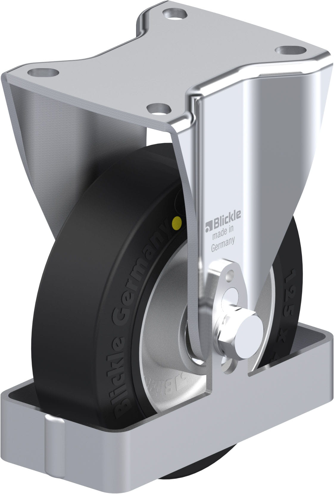 Bockrolle BH-ALEV 125K-1-EL-FS, Ø 125 mm, max. 250 kg, Aluminium-Druckguss