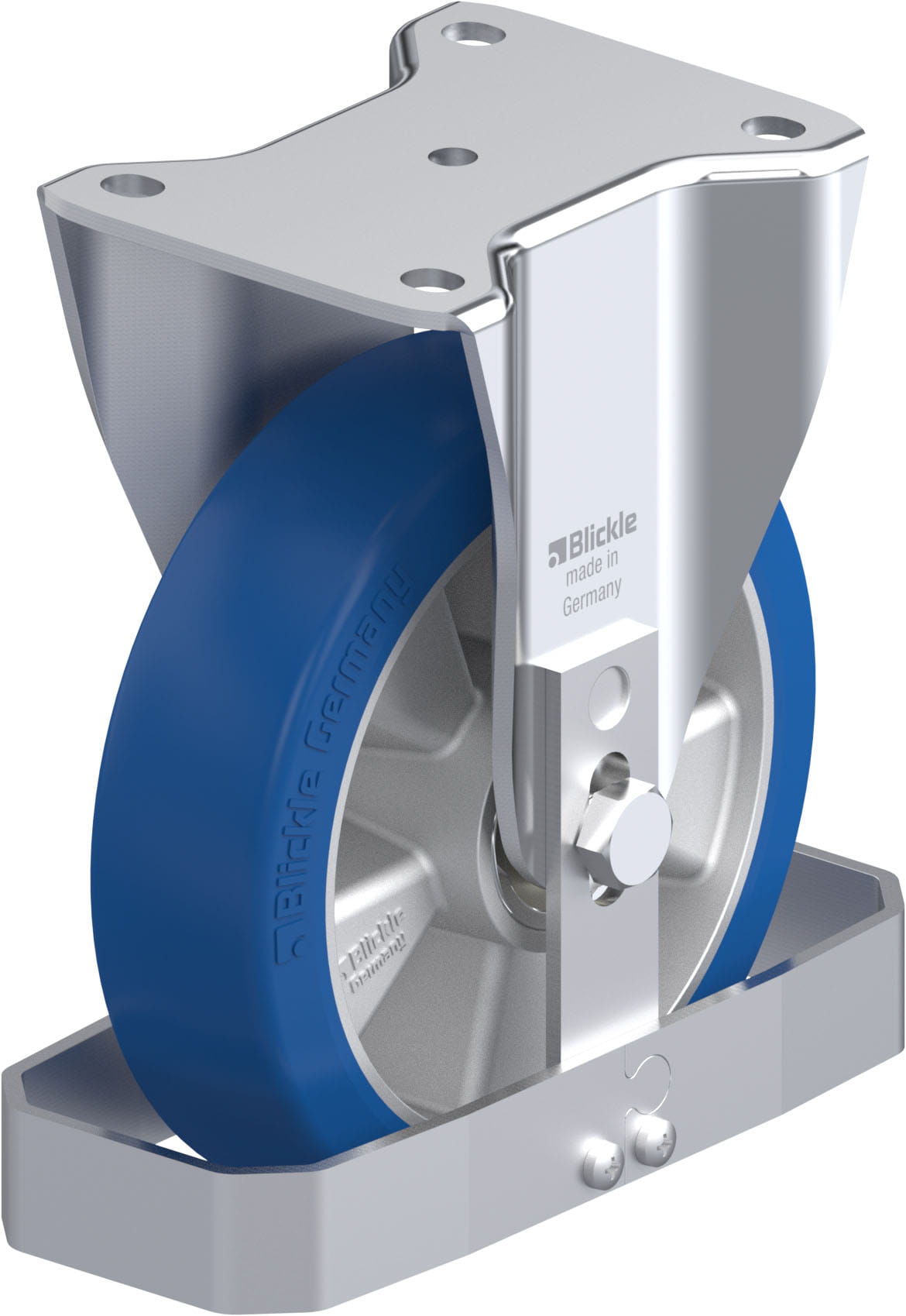 Bockrolle BH-ALBS 180K-FS, Ø 180 mm, max. 670 kg, Aluminium-Druckguss