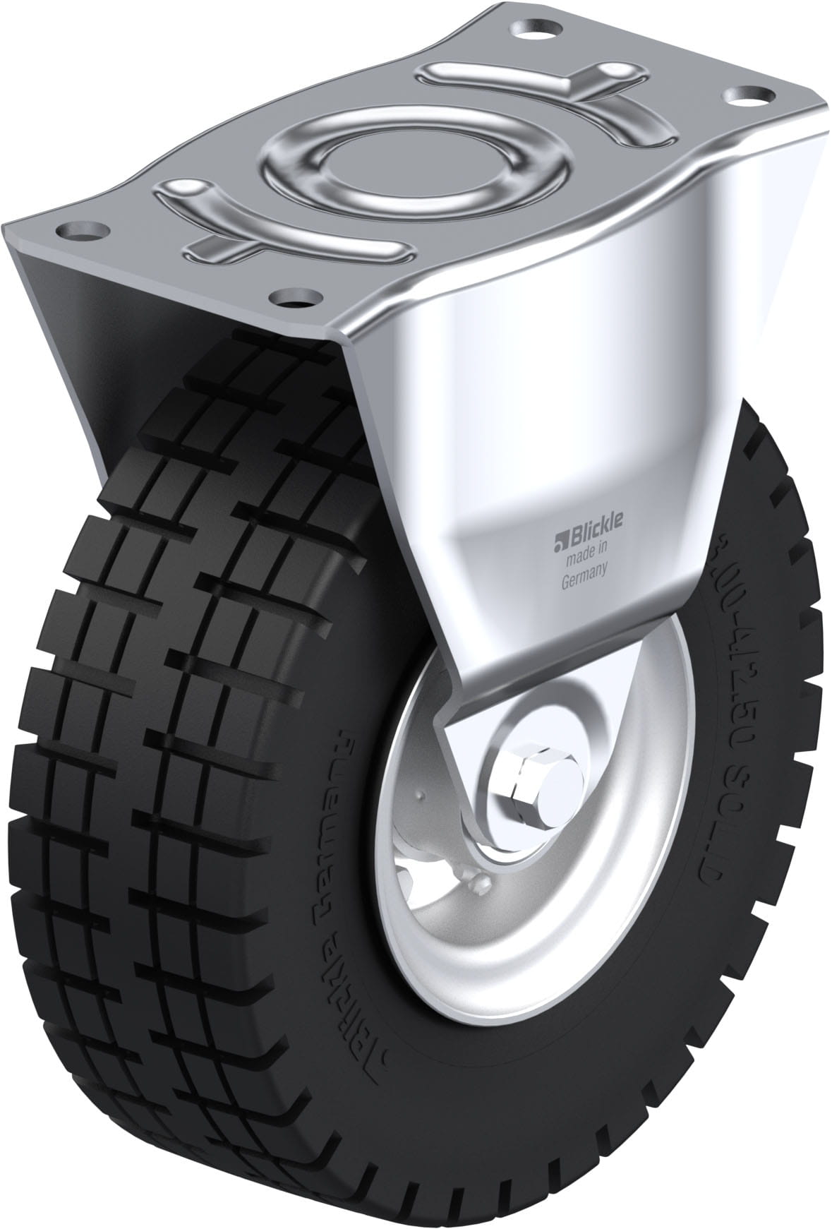 Bockrolle B-VLE 255K, Ø 250 mm, max. 450 kg, schweres Stahlblech