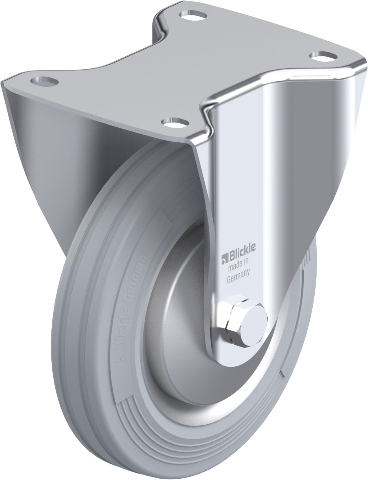 Bockrolle B-VE 160R-SG-FA, Ø 160 mm, max. 135 kg, Stahlblech