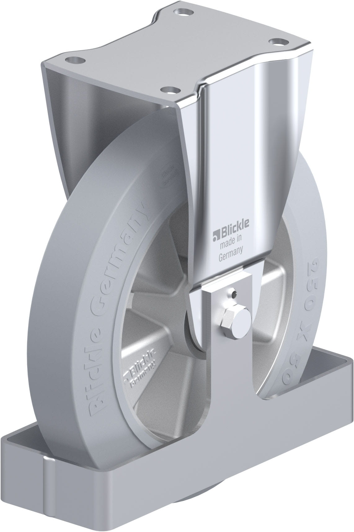 Bockrolle BH-ALEV 250K-SG-FS, Ø 250 mm, max. 650 kg, Aluminium-Druckguss
