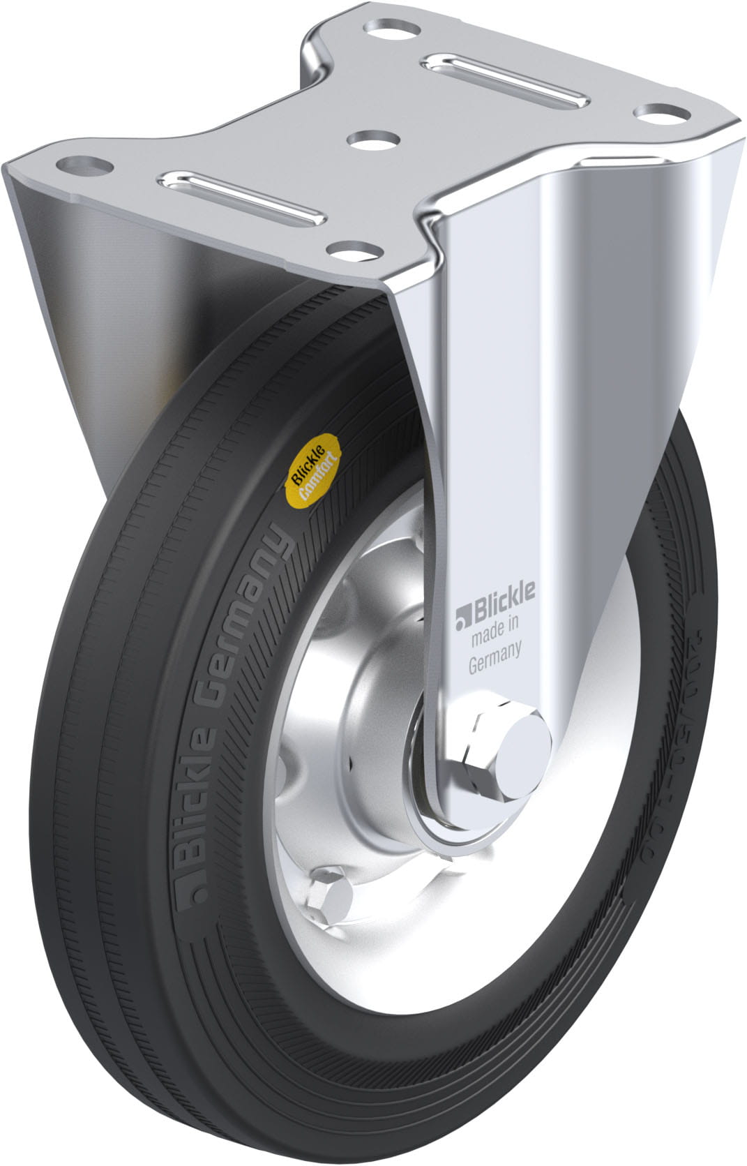 Bockrolle B-RD 200K, Ø 200 mm, max. 350 kg, Stahlblech