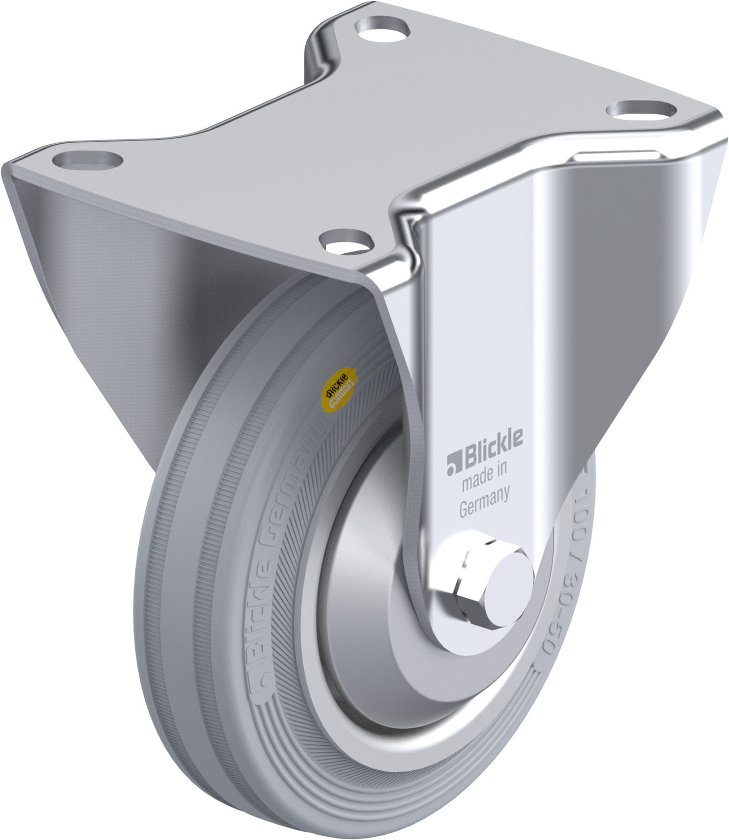 Bockrolle B-RD 100R-VLI-FA, Ø 100 mm, max. 100 kg, Stahlblech