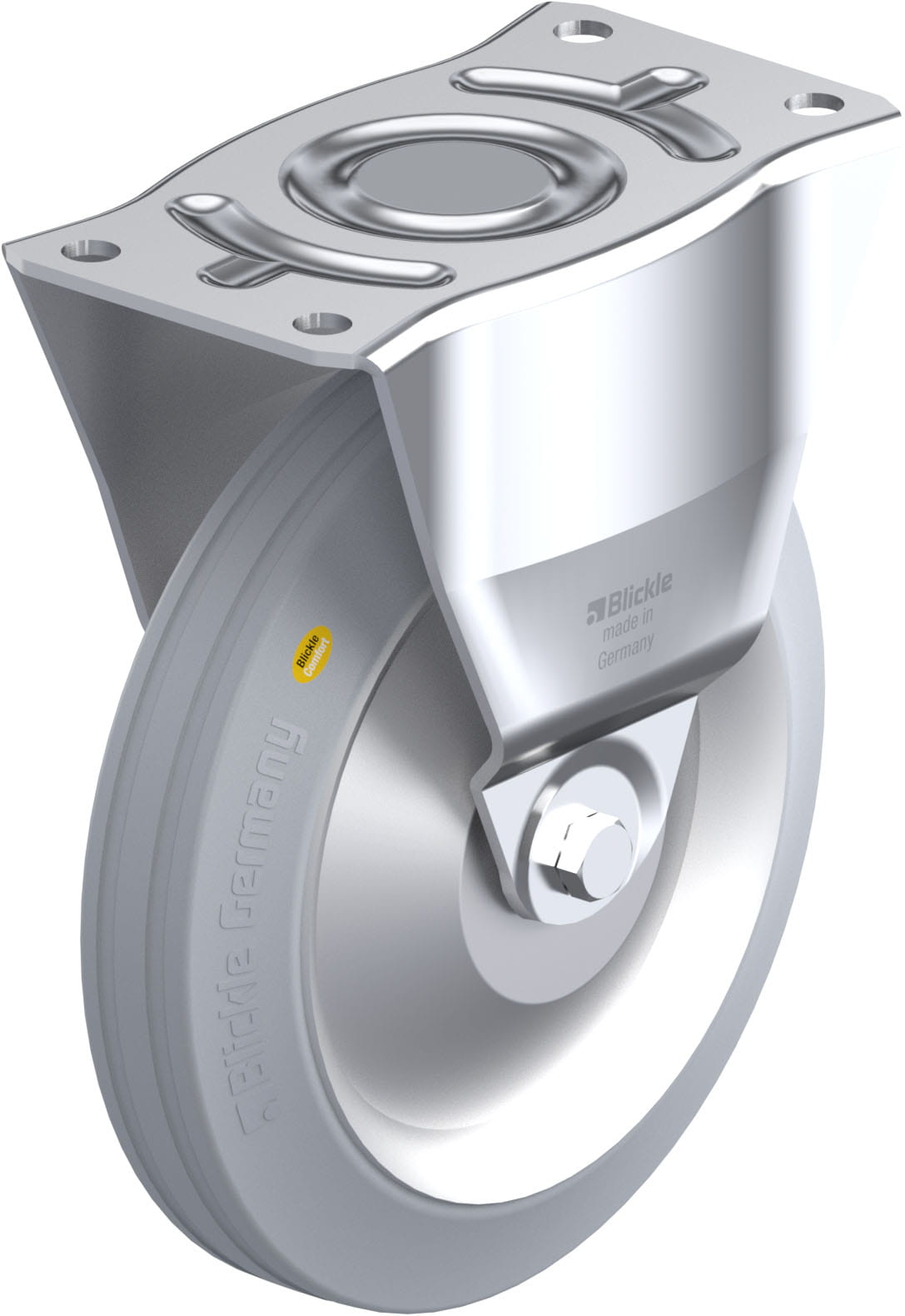 Bockrolle B-RD 250K-VLI-FA, Ø 250 mm, max. 450 kg, Stahlblech