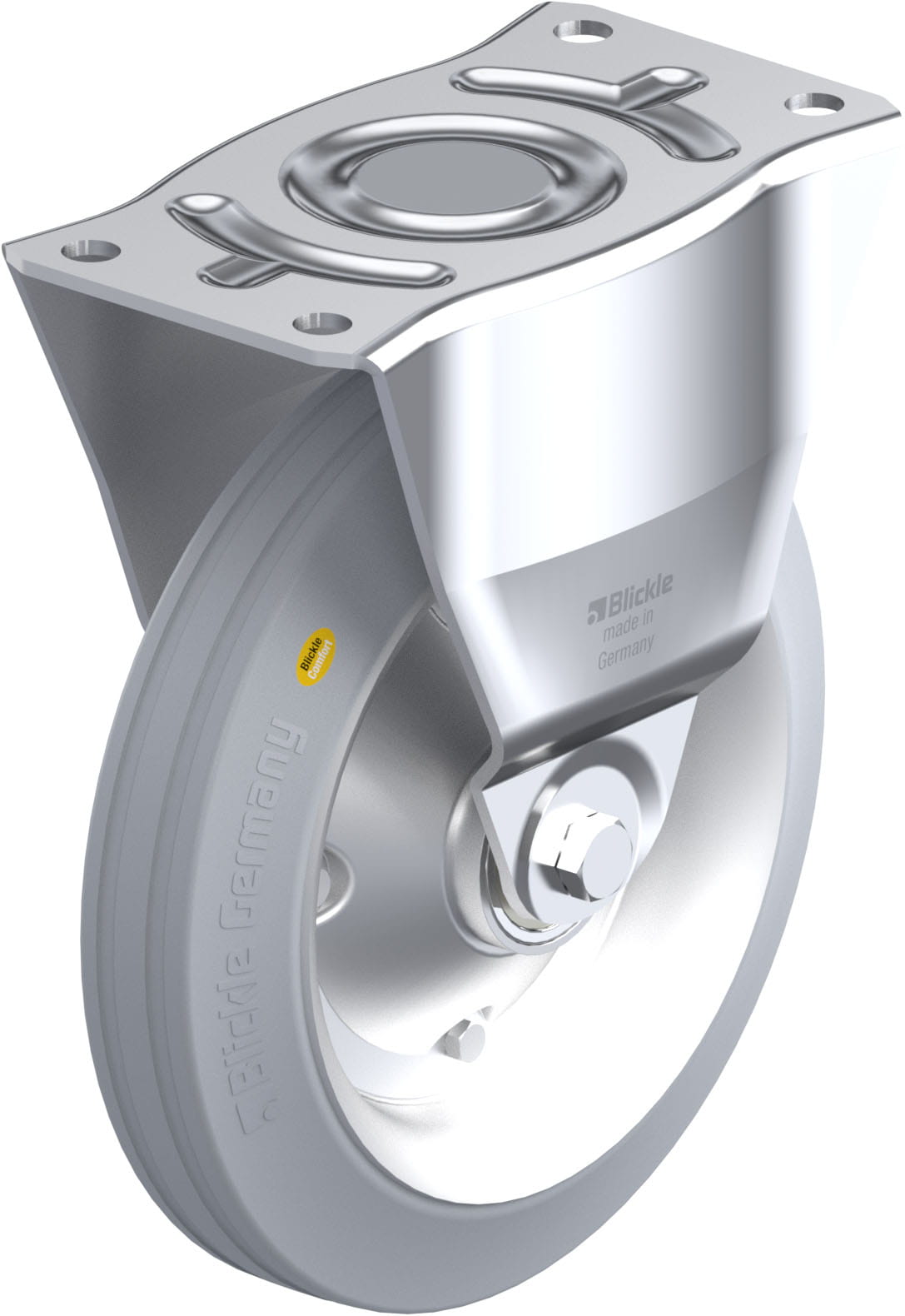 Bockrolle B-RD 250K-VLI, Ø 250 mm, max. 450 kg, Stahlblech