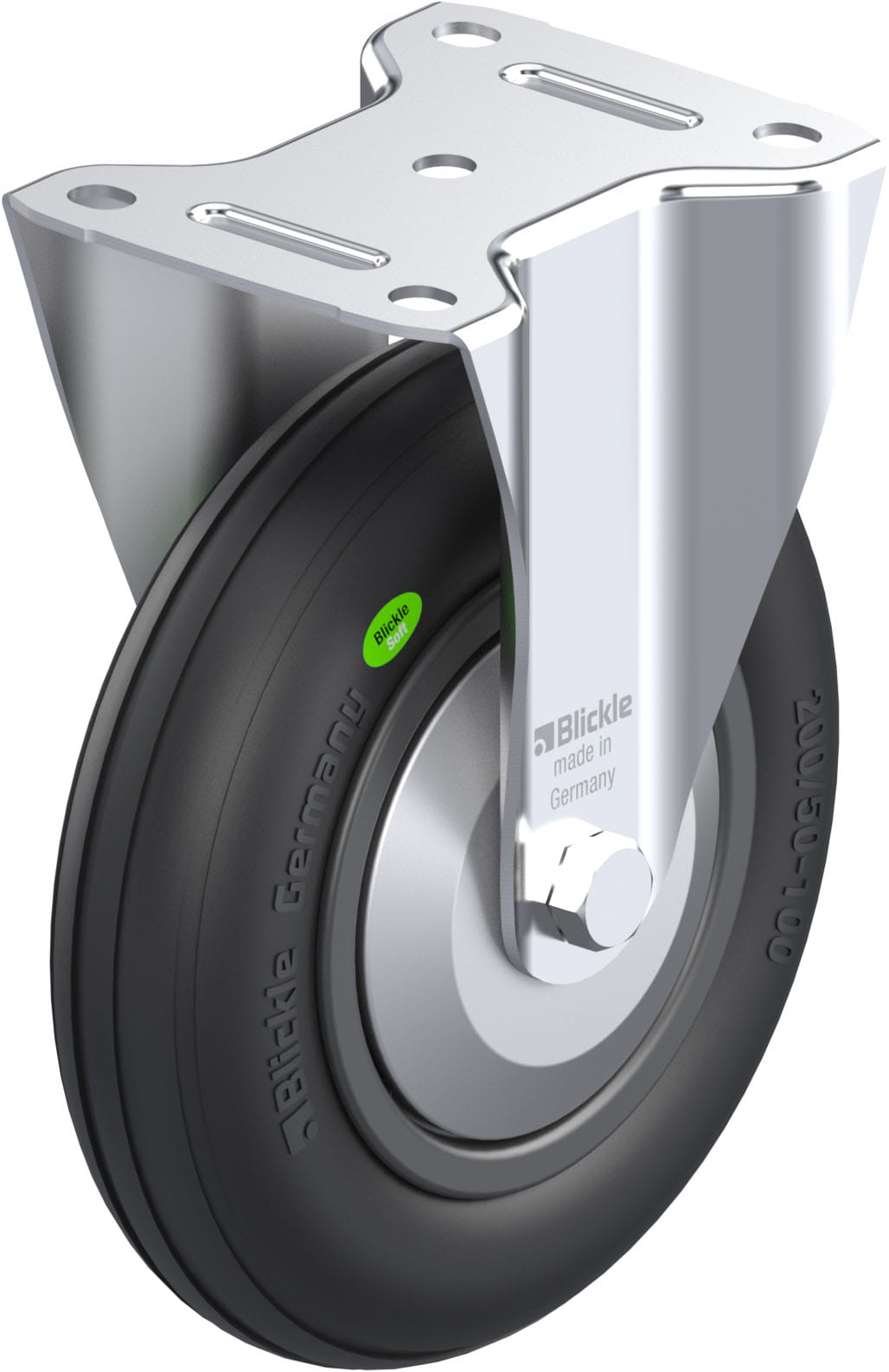 Bockrolle B-VWPP 200G-FA, Ø 200 mm, max. 100 kg, hochwertiges Polypropylen
