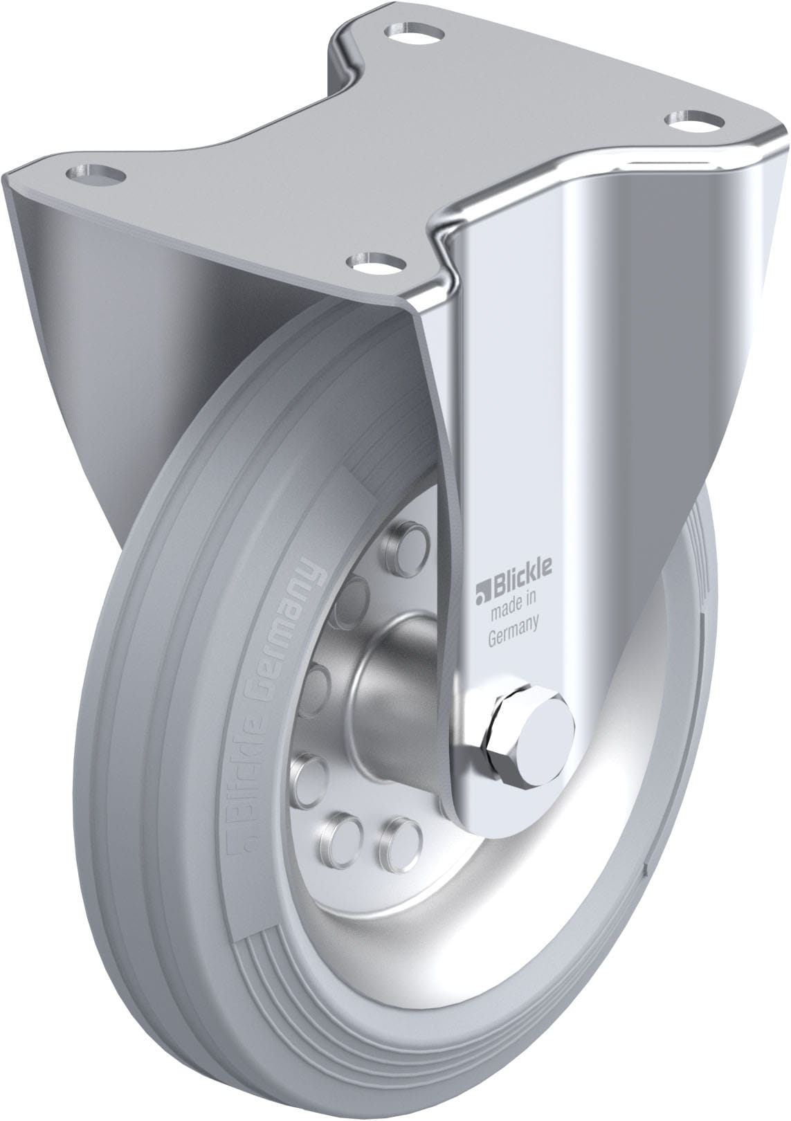 Bockrolle B-VE 180R-SG, Ø 180 mm, max. 170 kg, Stahlblech