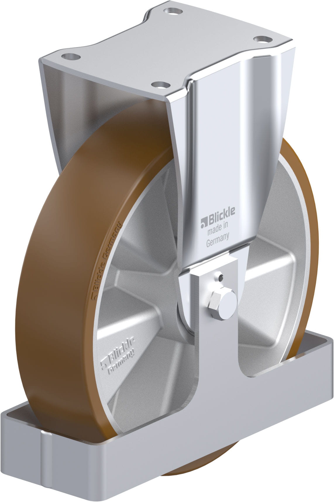 Bockrolle BH-ALB 250K-FS, Ø 250 mm, max. 900 kg, Aluminium-Druckguss