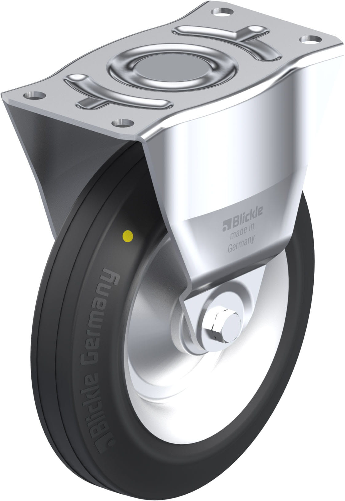 Bockrolle B-V 252R-EL, Ø 250 mm, max. 295 kg, Stahlblech