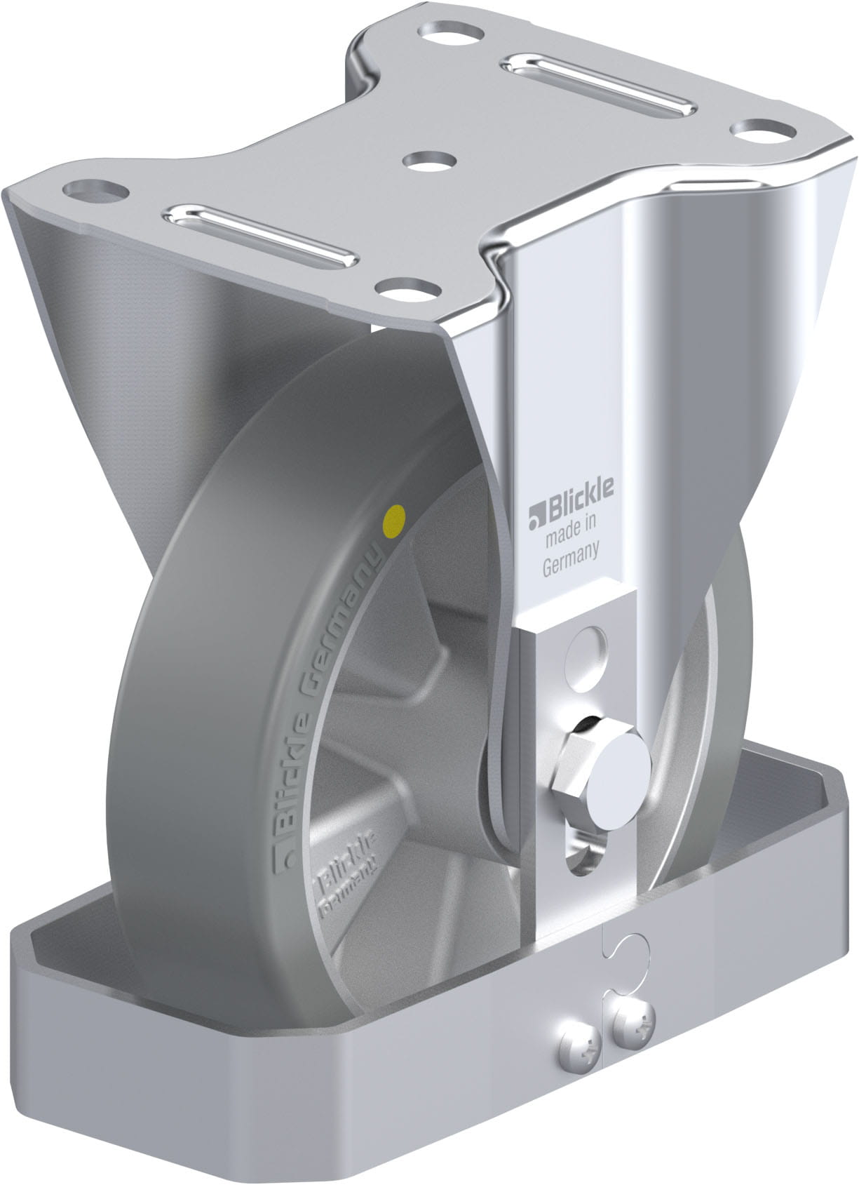 Bockrolle B-ALTH 151K-AS-FS, Ø 150 mm, max. 400 kg, Aluminium-Druckguss