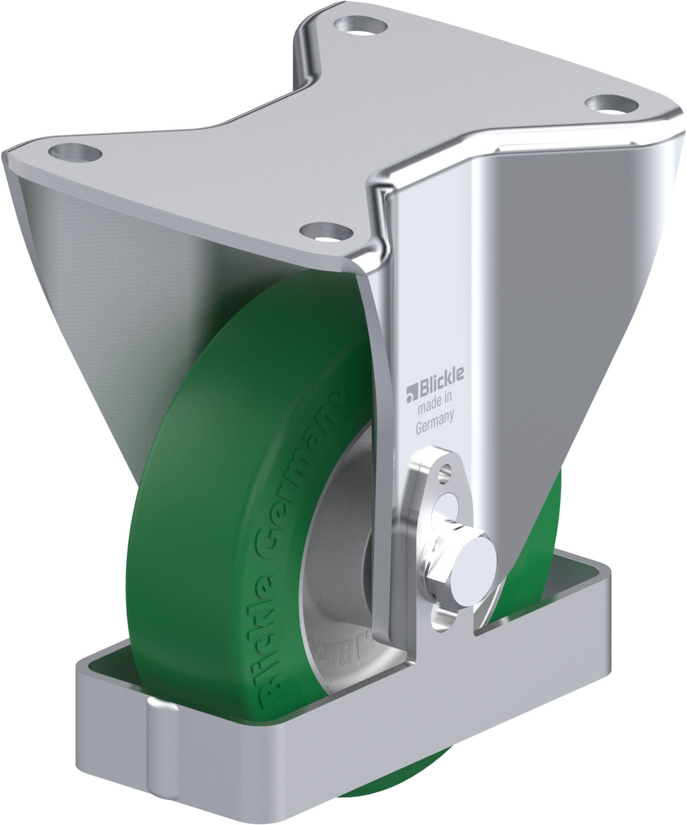 Bockrolle BH-ALST 125K-3-FS, Ø 125 mm, max. 370 kg, Aluminium-Druckguss