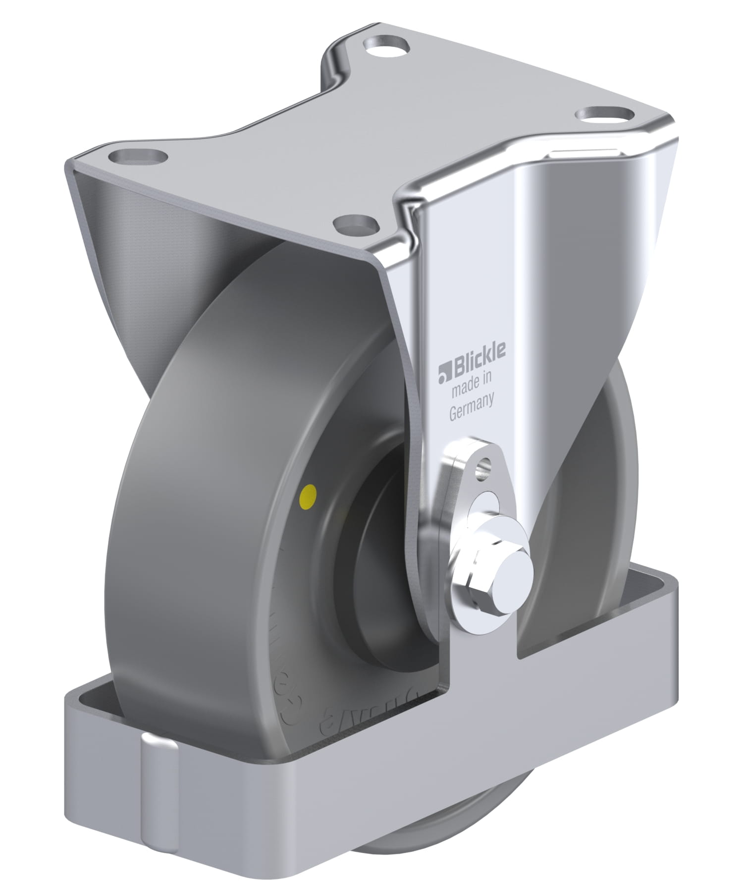 Bockrolle B-PO 125KA-ELS-FS, Ø 125 mm, max. 250 kg, hochwertiges Polyamid 6