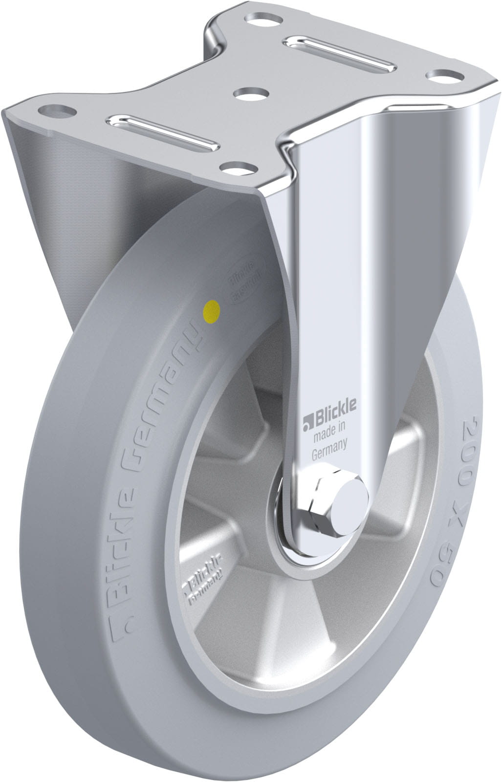 Bockrolle B-ALEV 200K-SG-AS, Ø 200 mm, max. 400 kg, Aluminium-Druckguss