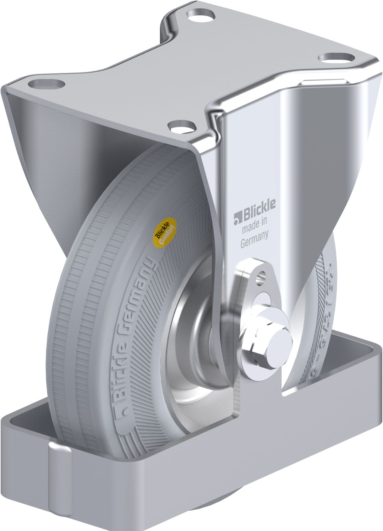 Bockrolle B-RD 125R-VLI-FS, Ø 125 mm, max. 120 kg, Stahlblech