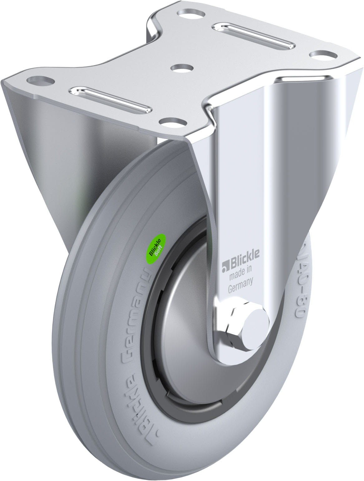 Bockrolle B-VWPP 160G-SG-FA, Ø 160 mm, max. 70 kg, hochwertiges Polypropylen