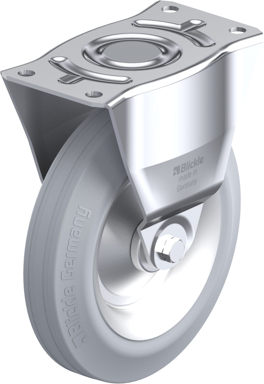 Bockrolle B-V 252R-SG, Ø 250 mm, max. 295 kg, Stahlblech