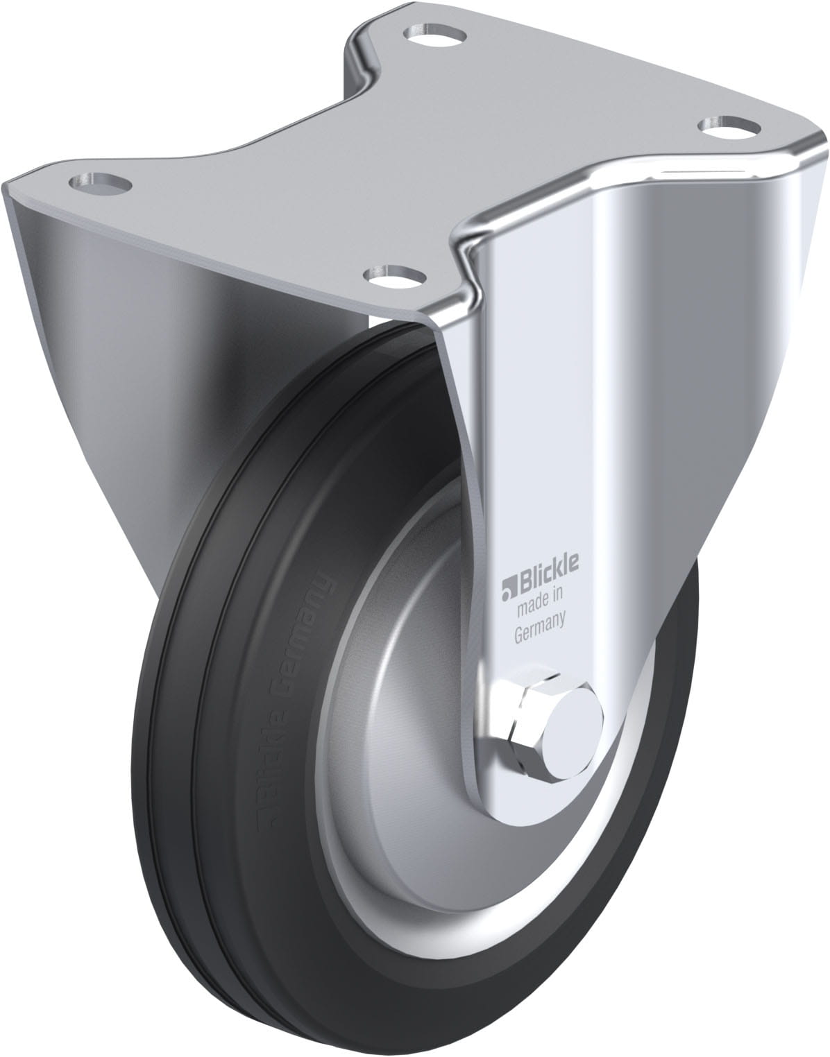 Bockrolle B-VE 150R-FA, Ø 150 mm, max. 135 kg, Stahlblech
