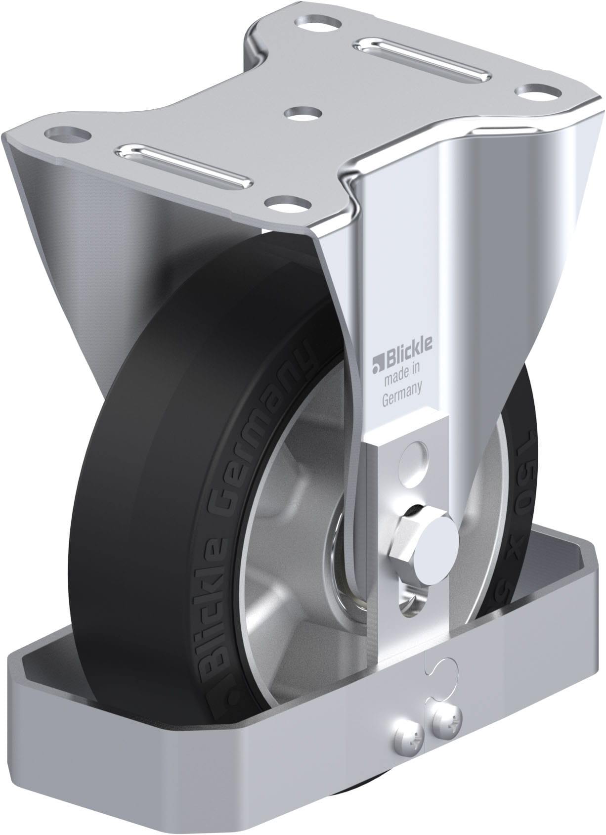 Bockrolle B-ALEV 150K-FS, Ø 150 mm, max. 400 kg, Aluminium-Druckguss