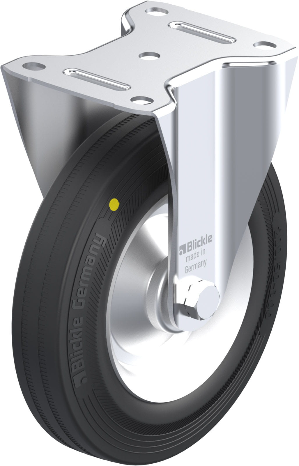 Bockrolle B-V 202R-EL, Ø 200 mm, max. 205 kg, Stahlblech