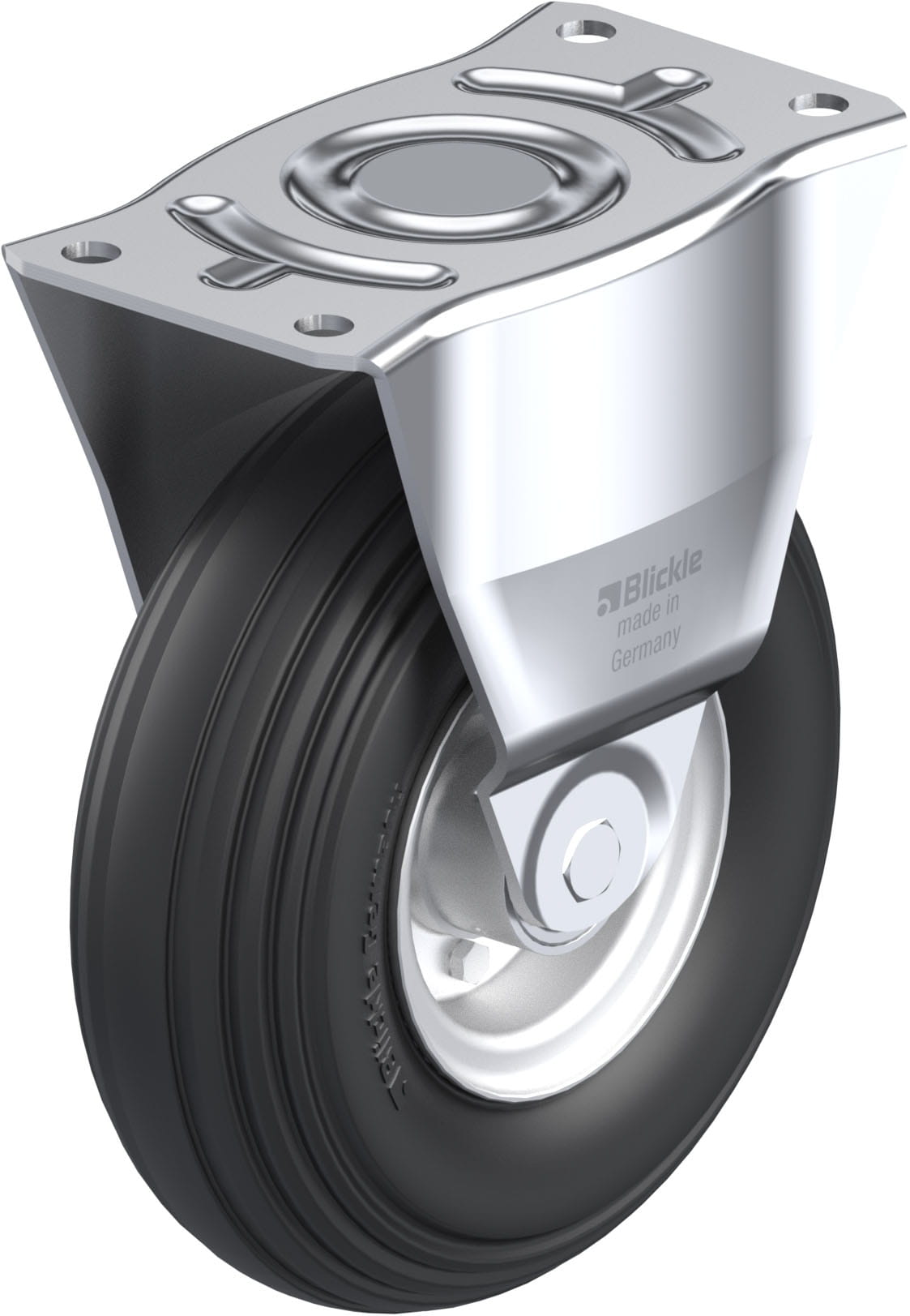 Bockrolle B-V 256K, Ø 250 mm, max. 350 kg, Stahlblech