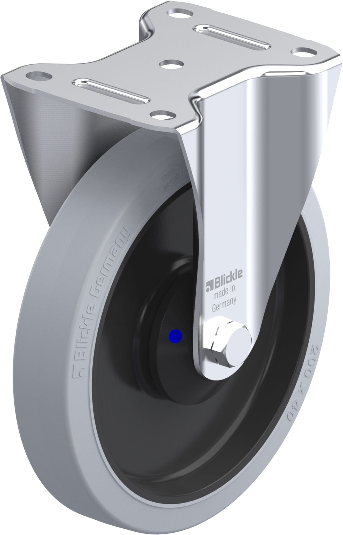 Bockrolle B-POEV 201XKA-SG, Ø 200 mm, max. 400 kg, hochwertiges Polyamid 6