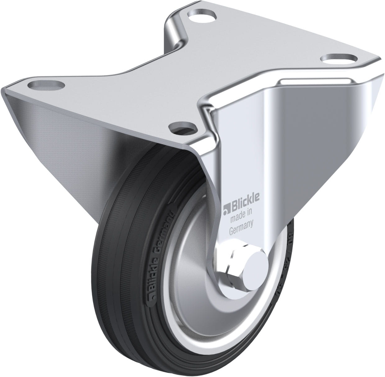 Bockrolle B-V 80R-FA, Ø 80 mm, max. 50 kg, Stahlblech