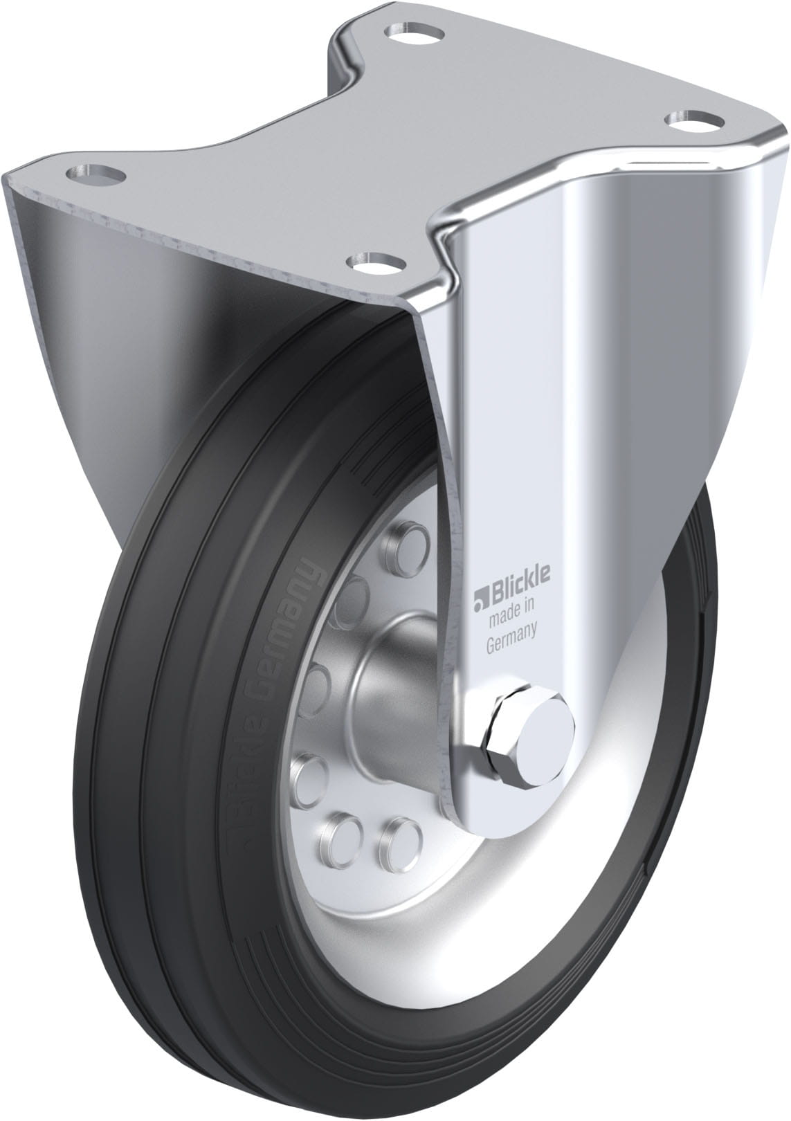 Bockrolle B-VE 180R, Ø 180 mm, max. 170 kg, Stahlblech