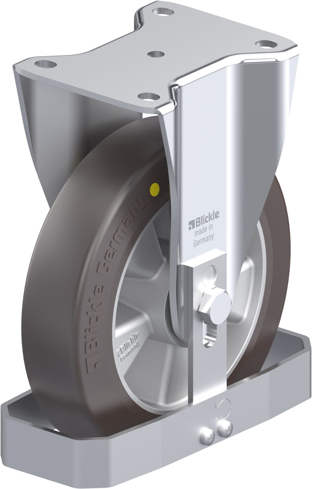 Bockrolle BH-ALST 200K-AS-FS, Ø 200 mm, max. 750 kg, Aluminium-Druckguss