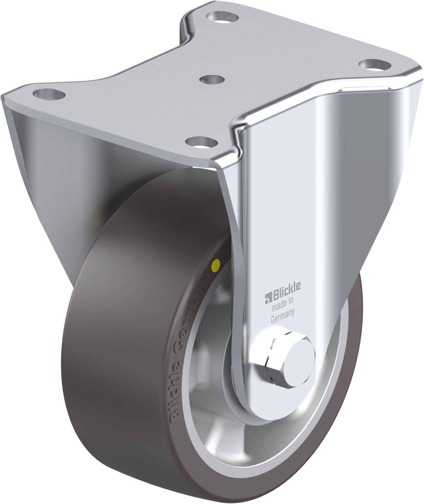 Bockrolle BH-ALST 127K-AS, Ø 125 mm, max. 450 kg, Aluminium-Druckguss