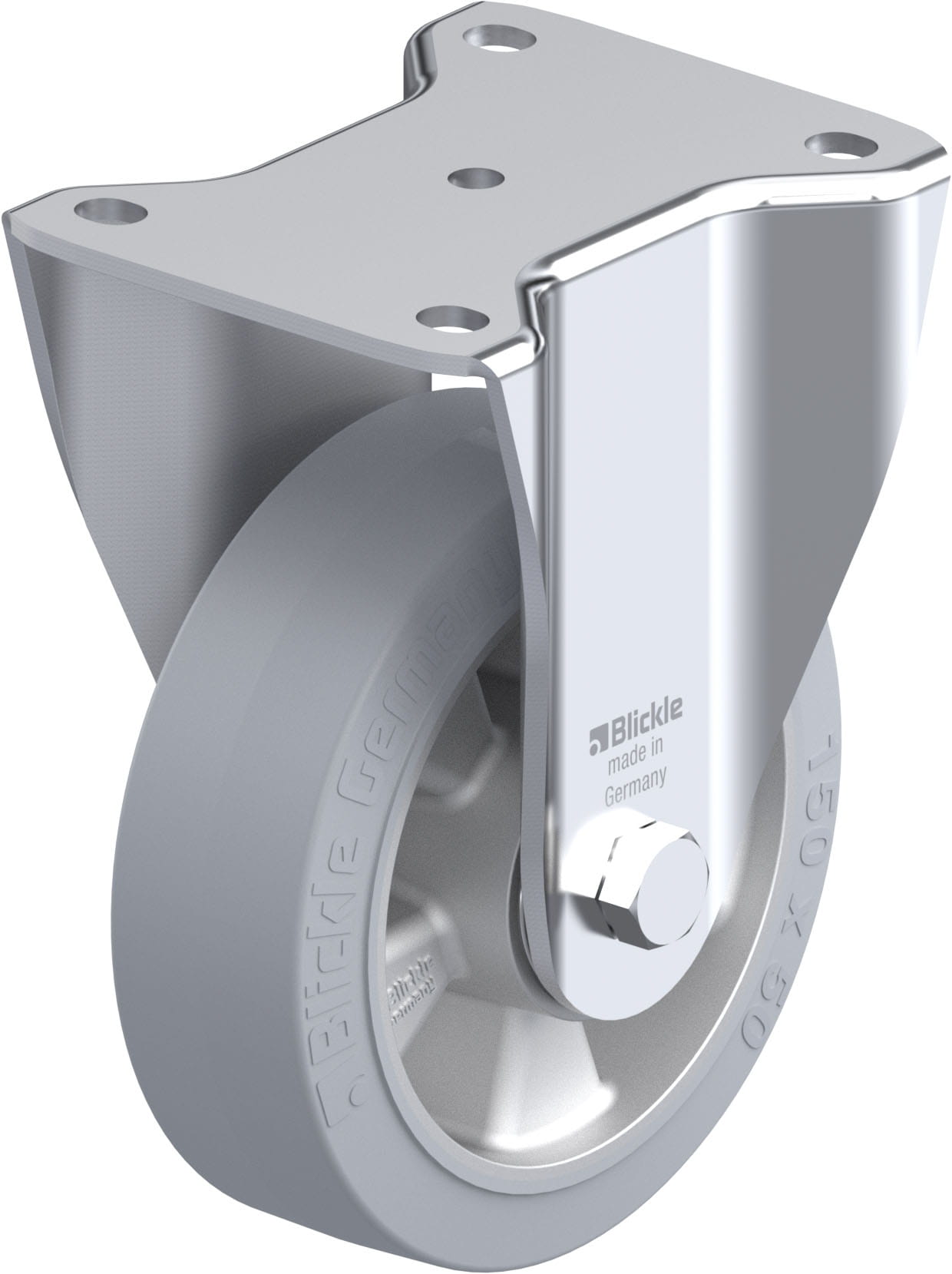 Bockrolle BH-ALEV 150K-SG, Ø 150 mm, max. 400 kg, Aluminium-Druckguss