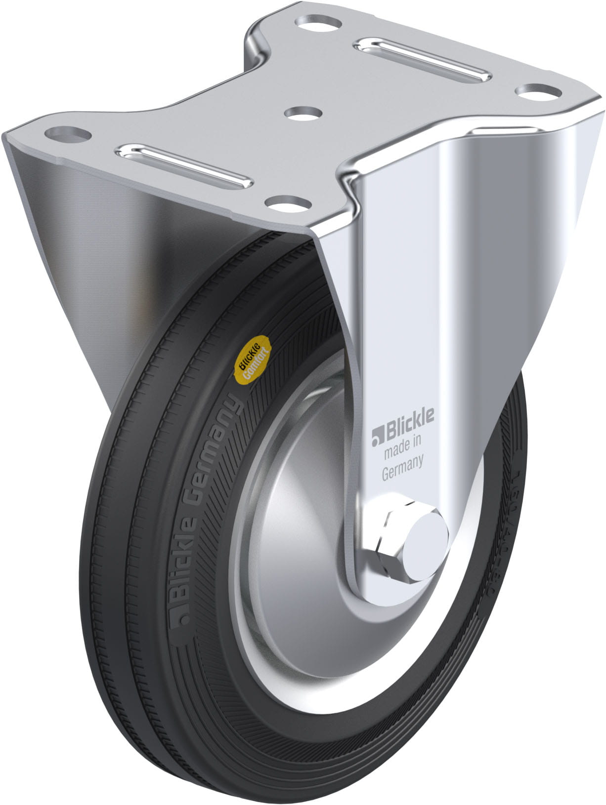 Bockrolle B-RD 162R-FA, Ø 160 mm, max. 225 kg, Stahlblech