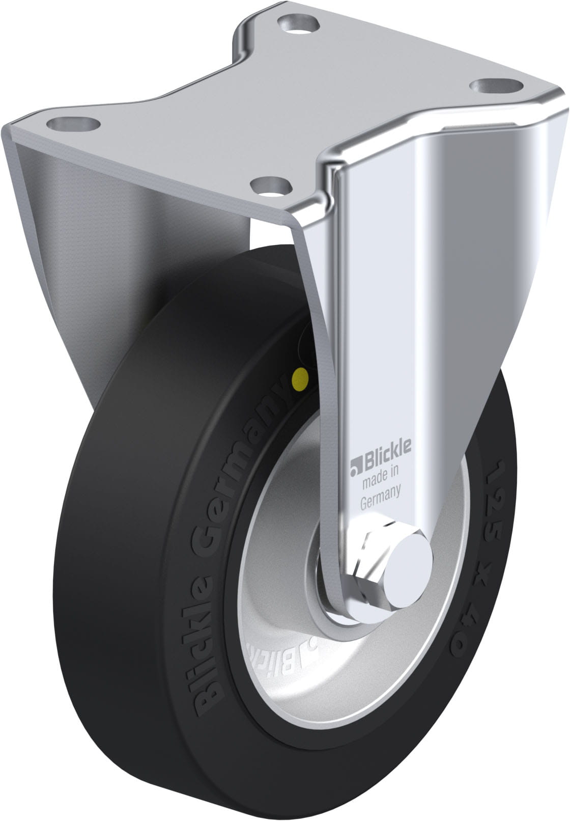 Bockrolle BH-ALEV 125K-1-EL, Ø 125 mm, max. 250 kg, Aluminium-Druckguss