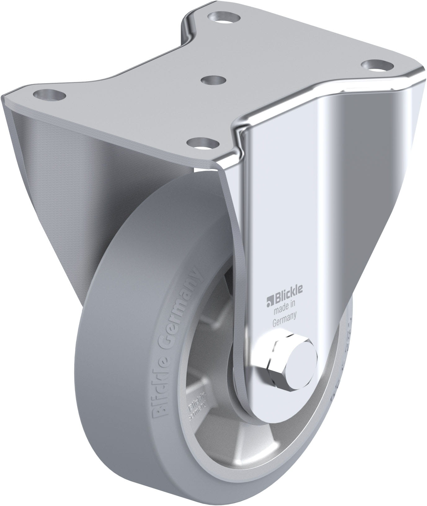 Bockrolle BH-ALEV 127K-SG, Ø 125 mm, max. 300 kg, Aluminium-Druckguss