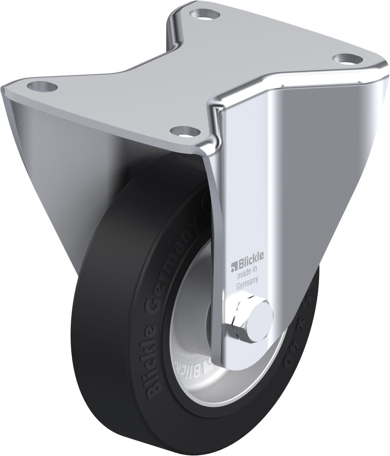 Bockrolle BH-ALEV 125K-3, Ø 125 mm, max. 250 kg, Aluminium-Druckguss