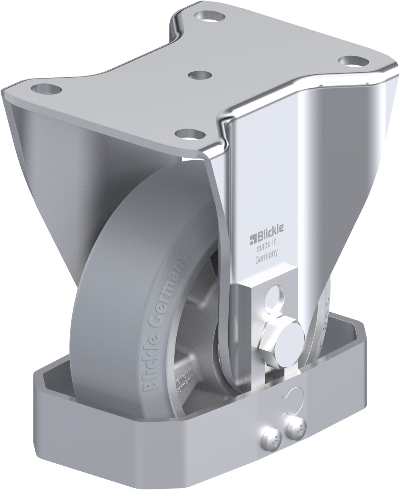 Bockrolle BH-ALEV 127K-SG-FS, Ø 125 mm, max. 300 kg, Aluminium-Druckguss